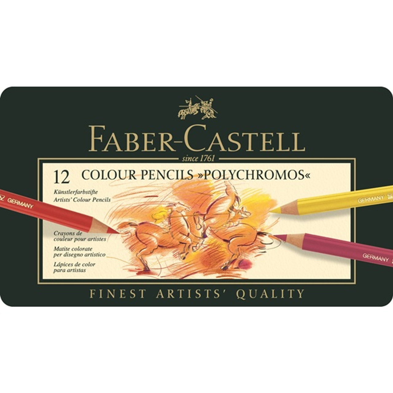 Faber Castell F110012 Polychromos Colour Pencils Tin of 12